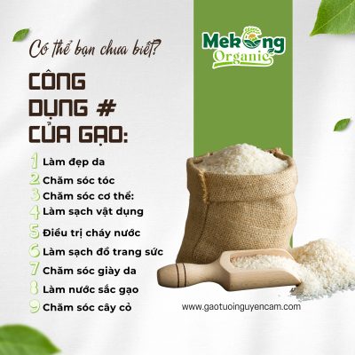 công dungj của gạo hữu cơ